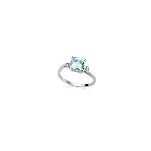 ACQUAMARINA QUADRATA E DIAMANTI REF. DHAA7190.003