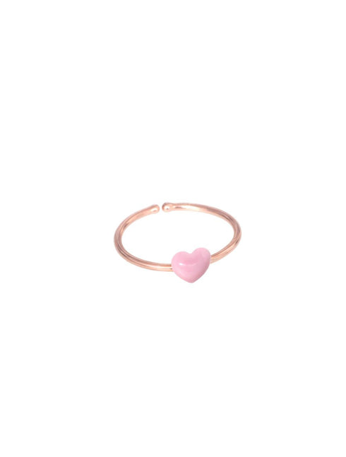 ANELLO 18KT CUORE ROSA SMALTATO ANCUBP