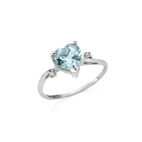 ANELLO ACQUAMARINA FORMA A CUORE CON DIAMANTI DHAA7194