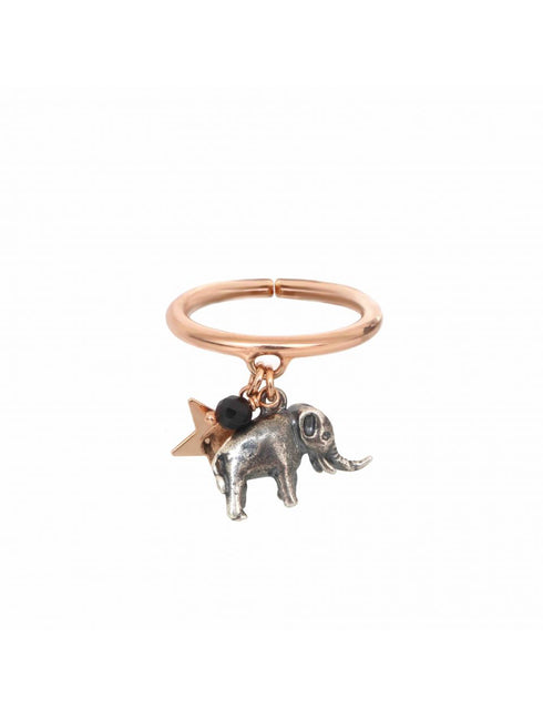 ANELLO CON ELEFANTE, STELLA E SPINELLO ANAFREL