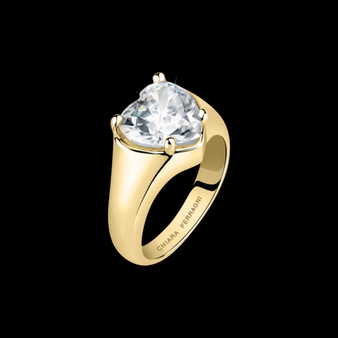 ANELLO DIAMOND HEART CHEVALIER WHITE HEART STONE J19AUV36