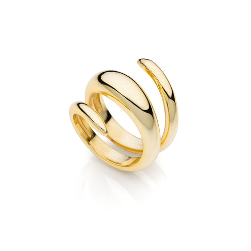 ANELLO DORATO BOMBATO A SPIRALE 2402