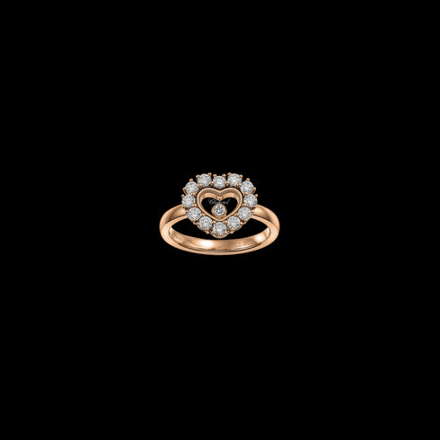 ANELLO HAPPY DIAMONDS IN ORO ROSA E DIAMANTI 82A616-5110