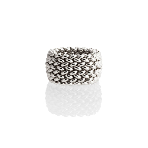 ANELLO IN ARGENTO BIANCO CHICCO 5892