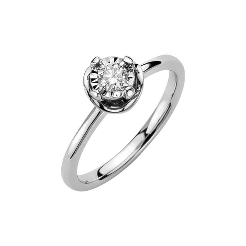 ANELLO IN ORO BIANCO CON DIAMANTE CENTRALE DKAS8427