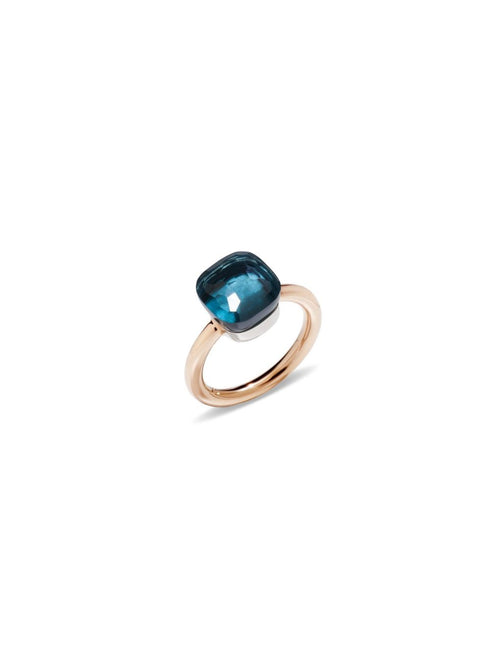 ANELLO IN ORO ROSA CON CASTONE IN ORO BIANCO E TOPAZIO BLU LONDON SFACCETTATO PAA1100O6000000TL