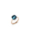 ANELLO IN ORO ROSA CON CASTONE IN ORO BIANCO E TOPAZIO BLU LONDON SFACCETTATO PAA1100O6000000TL