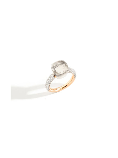 ANELLO NUDO CLASSIC IN ORO ROSA E BIANCO CON TOPAZIO BIANCO E DIAMANTI PAC0040O6WHRDB0TB