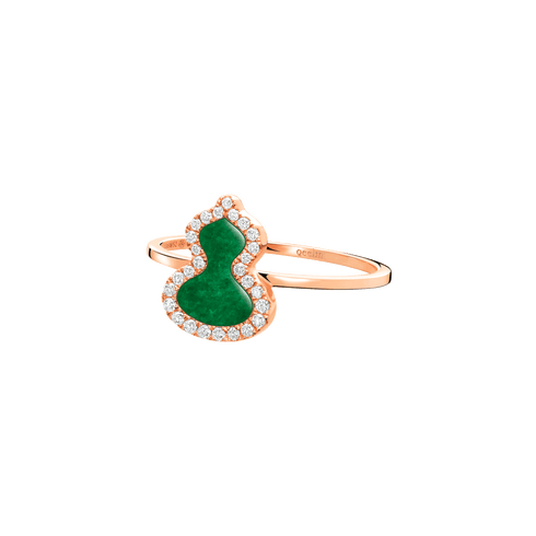 ANELLO PETITE WULU IN ORO ROSA 18K CON DIAMANTI E GIADA WURPT4ERGJE