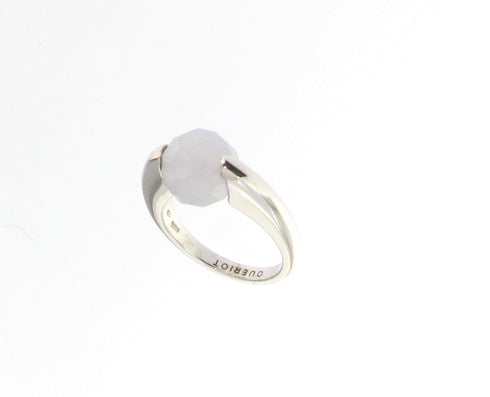 ANELLO QUERIOT IN ORO BIANCO CON CALCEDONIO A123O01PCA