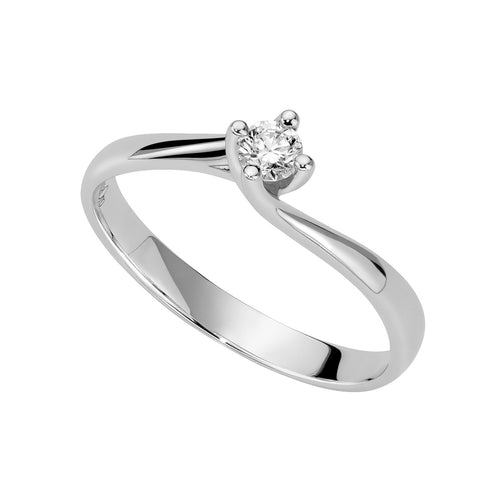 ANELLO SOLITARIO IN ORO BIANCO CON DIAMANTE DGS0118