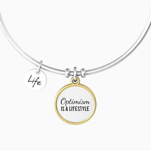 BANGLE CON CIONDOLO OPTIMISM IS A LIFESTYLE 732017