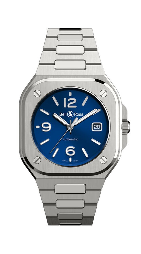 BELL & ROSS BR 05 BLUE CASSA 40 MM ACCIAIO CON BRACCIALE ACCIAIO BR05A-BLU-ST/SST