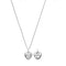 Blind for love necklace with flower and bird engraved heart pendant in shiny aged sterling silver YBB455542001