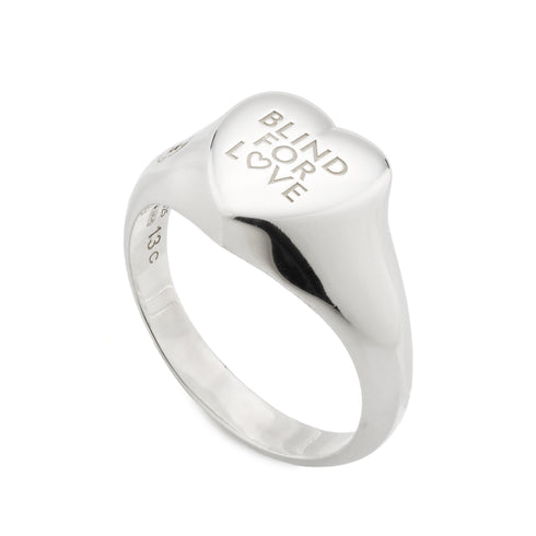 Blind For Love Ring BFL with heart shape in 925 sterling silver (10mm) YBC854154001