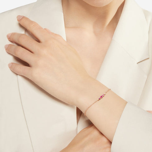 BRACCIALE BOLLICINE ORO ROSA PIETRE COLORATE DBC4004BOLLIZRI9R