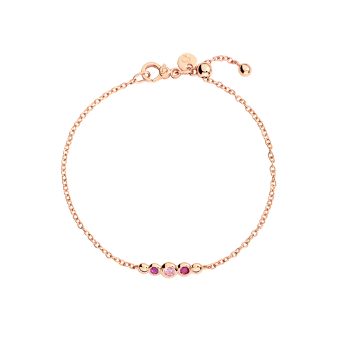 BRACCIALE BOLLICINE ORO ROSA PIETRE COLORATE DBC4004BOLLIZRI9R