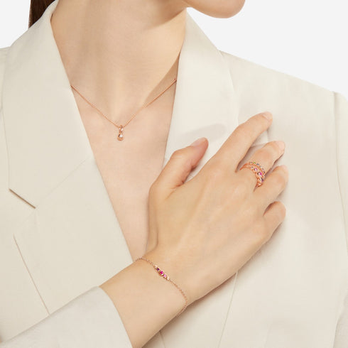 BRACCIALE BOLLICINE ORO ROSA PIETRE COLORATE DBC4004BOLLIZRI9R