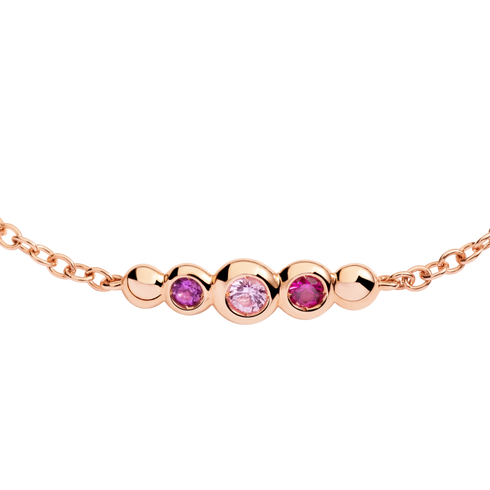 BRACCIALE BOLLICINE ORO ROSA PIETRE COLORATE DBC4004BOLLIZRI9R