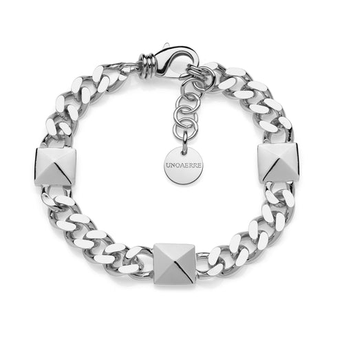 BRACCIALE CATENA ARGENTATA PIRAMIDI 2120
