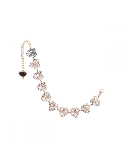 BRACCIALE CUORI VITTORIANI ORO ROSA BRVITR9I1
