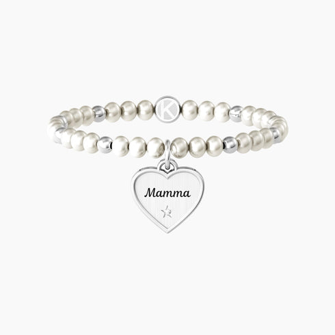 BRACCIALE ELASTICO MAMMA CON PERLE E CIONDOLO 732138