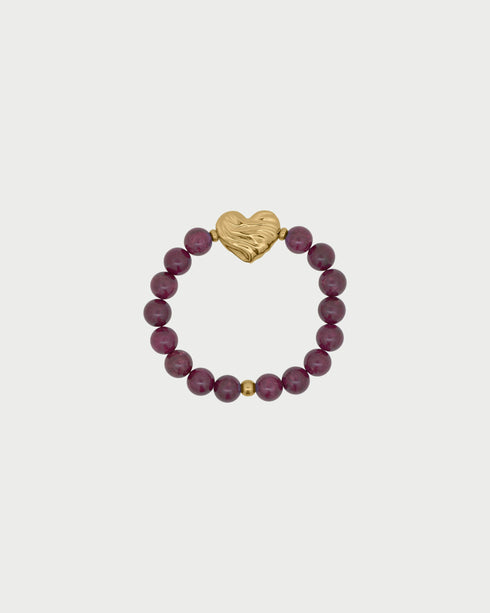 BRACCIALE GIADA BURGUNDY CUORE BOLD ORO GIALLO BR033M2AU