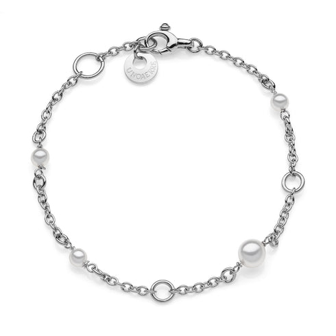 BRACCIALE IN ARGENTO CON PERLE BIANCHE 6098