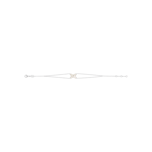 BRACCIALE JEUX DE LIENS IN ORO BIANCO CON DIAMANTE E MADREPERLA 083163