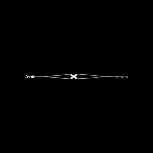 BRACCIALE JEUX DE LIENS IN ORO BIANCO CON DIAMANTE E MADREPERLA 083163