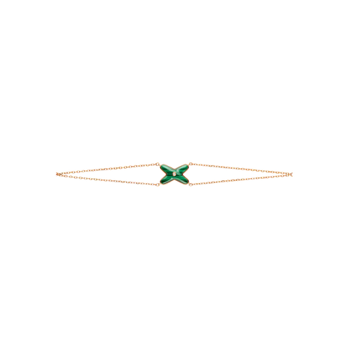 BRACCIALE JEUX DE LIENS IN ORO ROSA CON MALACHITE E DIAMANTE 083974
