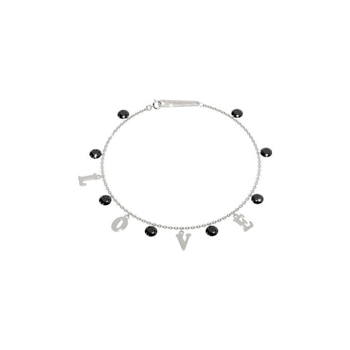 BRACCIALE LUCCIOLE IN ARGENTO 925 E PIETRE CON SCRITTA LOVE LUNGO 18 CM SLCBBN72