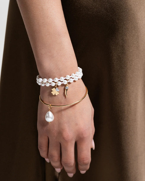 BRACCIALE PERLA E ZIRCONI MILKY ROSA CBLBR07C1