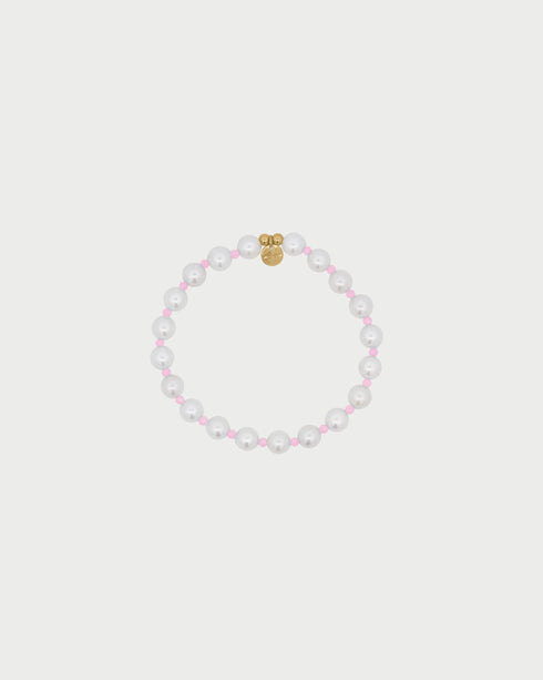BRACCIALE PERLA E ZIRCONI MILKY ROSA CBLBR07C1