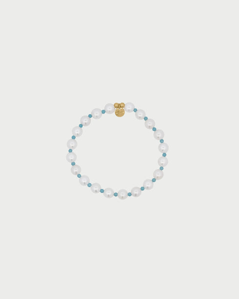 BRACCIALE PERLA E ZIRCONI MILKY TURCHESI CBLBR07C5