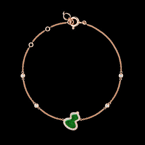 BRACCIALE PETITE WULU IN ORO ROSA 18 CARATI CON DIAMANTI E GIADA WUBPT16RGJE