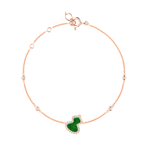 BRACCIALE PETITE WULU IN ORO ROSA 18 CARATI CON DIAMANTI E GIADA WUBPT16RGJE