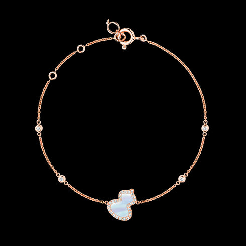 BRACCIALE PETITE WULU IN ORO ROSA 18 CARATI CON DIAMANTI E MADREPERLA WUBPT16RGMP