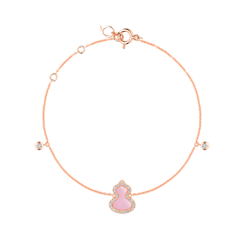 BRACCIALE PETITE WULU IN ORO ROSA 18 CARATI CON DIAMANTI E OPALE ROSA WUBPT11RGPO
