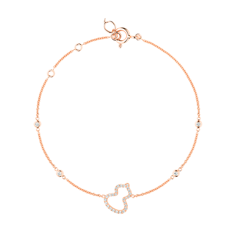 BRACCIALE PETITE WULU IN ORO ROSA 18 CARATI CON DIAMANTI WUBPT16RGDI