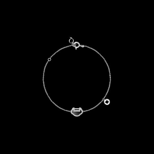 BRACCIALE PETITE YU YI IN ORO BIANCO CON DIAMANTI E ONICE YY-BR0002D-WGDON