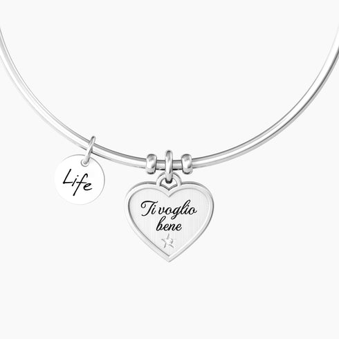 BRACCIALE RIGIDO CON CIONDOLO E FRASE TI VOGLIO BENE 732076
