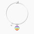 BRACCIALE RIGIDO CON CIONDOLO MULTICOLOR SIMBOLO DELLA PACE 732110