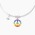 BRACCIALE RIGIDO CON CIONDOLO MULTICOLOR SIMBOLO DELLA PACE 732110