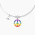 BRACCIALE RIGIDO CON CIONDOLO MULTICOLOR SIMBOLO DELLA PACE 732110