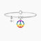 BRACCIALE RIGIDO CON CIONDOLO MULTICOLOR SIMBOLO DELLA PACE 732110