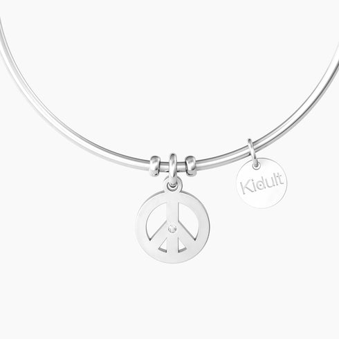 BRACCIALE RIGIDO CON CIONDOLO MULTICOLOR SIMBOLO DELLA PACE 732110