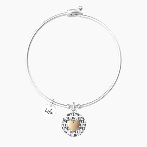 BRACCIALE RIGIDO CON CIONDOLO TONDO E CUORE LUCIDO 732125