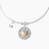 BRACCIALE RIGIDO CON CIONDOLO TONDO E CUORE LUCIDO 732125