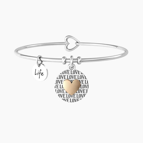 BRACCIALE RIGIDO CON CIONDOLO TONDO E CUORE LUCIDO 732125